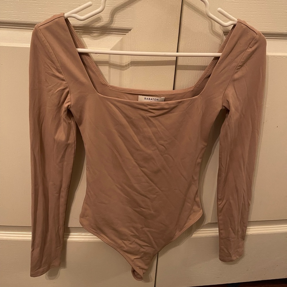 Babaton contour Longsleeve bodysuit in Fawn Pink